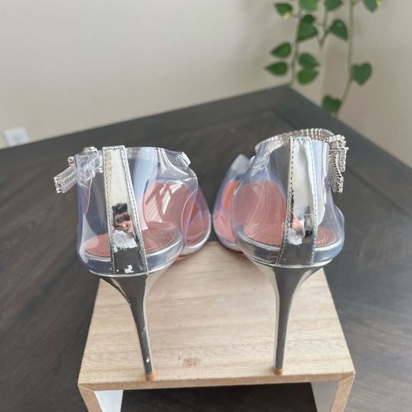 AMINA MUADDI Ursina Crystal-Embellished Glass Leather Pumps Size EU 39 US 9 NWOT - Picture 9 of 15